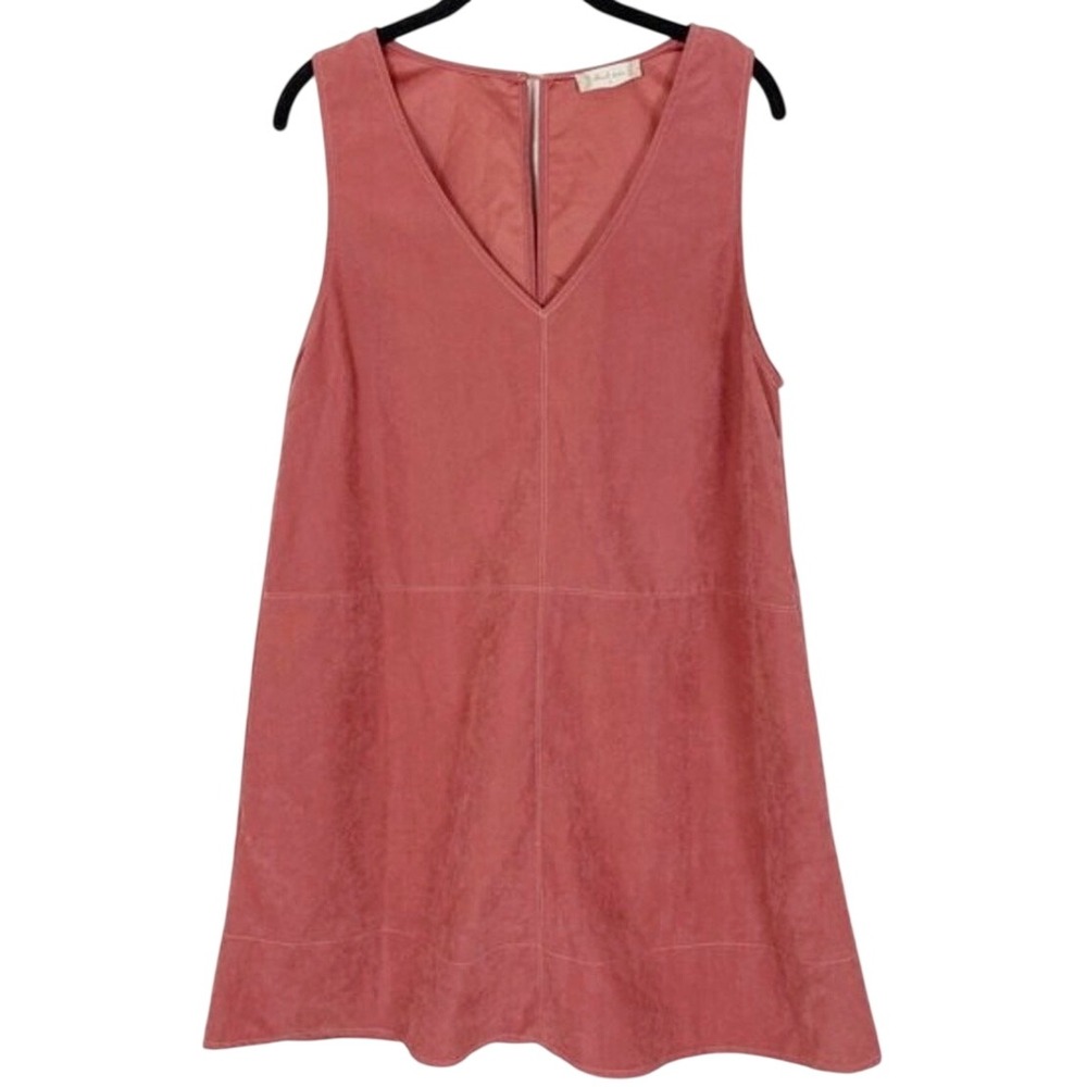 Altar'd State Faux Suede V-Neck Shift Dress pink Sleeveless Boho M